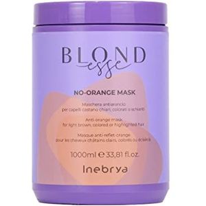 Inebrya | Blondessa - No Orange Tonaliserend masker voor lichtbruin, gekleurd of lichter haar, neutraliseert ongewenste oranje-koperen highlights - 1000 ML