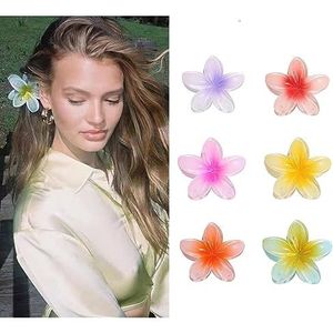 Redodo 6 stuks bloemen haarklemmen voor dik dun haar, antislip acryl haarspelden grote haarclips voor vrouwen meisjes haarstyling accessoires