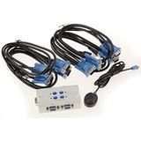 KALEA-INFORMATIQUE - KVM-switch - Zwart - Voor 4 PC's - Inclusief Afstandsbediening en KVM-kabels