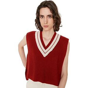 TRENDYOL Dames Collar Detailed Knitwear Sweater, Tobacco, S, tobacco, S