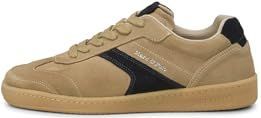 Marc O'Polo - Sneakers Laag - Camel/Zwart - Leer/Suède - Color-Blocking