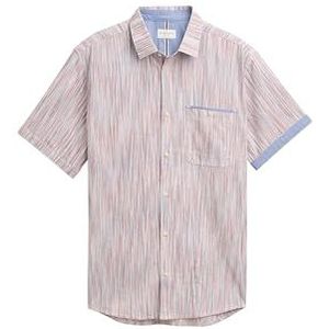 TOM TAILOR heren overhemd, 37961 - Brick Orange White Space Garn, XXL