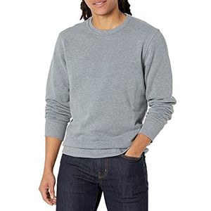Amazon Essentials Men's Fleecetrui met ronde hals (verkrijgbaar in grote en lange maten), Lichtgrijs, S