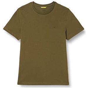 camel active Basic T-shirt met korte mouwen en ronde hals van biologisch katoen voor heren, groen (khaki), 3XL