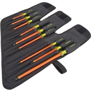 Greenlee - Schroevendraaier, Geïsoleerde 9Pc, Professioneel Handgereedschap (0153-01-INS), Zwart