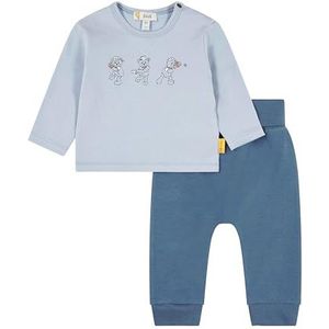 Steiff Set broek Langarm broek + T-shirt met lange mouwen, Brunnera Blue, 80 babyjongens, BRUNNERA BLAUW, 80 cm