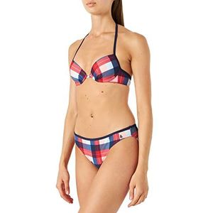 s.Oliver RED LABEL Beachwear LM Caroline bikiniset voor dames, Rood-blauw geruit, 34