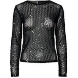 Pieces - Pcmacey Ls Top Jrs - T-shirt - Asphalt/Dark Grey - Lange Mouwen