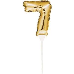 Creative Converting PC331863 gouden nummer 7 opblaasbare mini ballon cake Topper-1 pc