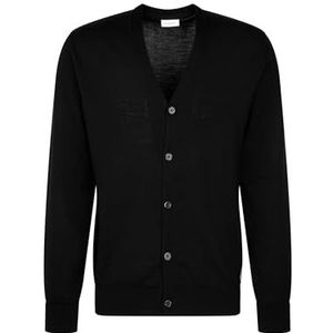 Seidensticker Gebreid vest voor heren, regular fit, zacht, cardigan, 100% katoen, zwart, S