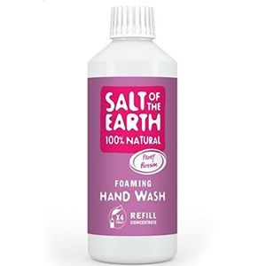 100% natuurlijke schuimende handwasvulling door zout van de aarde, pioenbloesem - veganistisch, direct schuimen, duurzaam, springend konijn goedgekeurd, gemaakt in het Verenigd Koninkrijk - 500ml