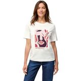 CECIL - T-shirt - Grafische Print - Ronde Halslijn - Katoen-Modaalmix