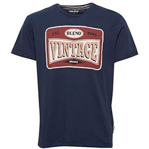 Blend 20714545 T-shirt voor heren, korte mouwen, met print, ronde hals, frontprint, hoogwaardige katoenkwaliteit, Dress Blues (194024), S