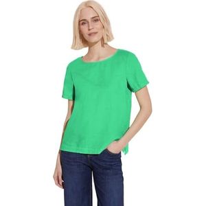 Street One Dames Ls_Solid Ronde hals Blouse W St Shirt, Soft Grass Green, 38