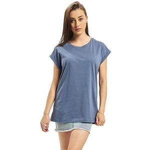 Urban Classics dames T-Shirt Ladies Extended Shoulder Tee, Vintage blauw, XL