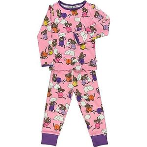 Småfolk Nightwear Mouse Pajama Set voor meisjes, Sea Pink, 9-10 Jaren
