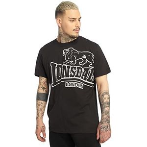 Lonsdale Langsett T-shirt voor heren, regular fit, zwart, 3XL