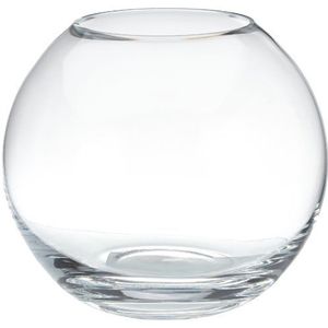 Leonardo Boccia, 019007, glazen vaas, rond, bolvormige decoratieve vaas in klassieke stijl van helder glas, tafelvaas in modern design, hoogte: 13 cm, 1 stuk