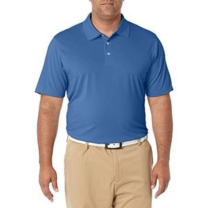 Amazon Essentials Men's Sneldrogend golfpoloshirt met normale pasvorm (verkrijgbaar in grote en lange maten), Blauw, L