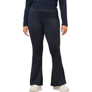 Ulla Popken Sportlegging voor dames, bodyforming-band, uitlopende pijpen leggings, Donker indigo, 46-48