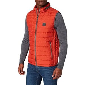 bugatti Sportkleding voor heren, licht gewatteerd vest met ritssluiting, oranje, 56