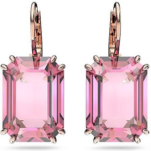 Swarovski Millenia Oorhangers, Octagon-Slijpvorm, Roze, Roségoudkleurige Toplaag