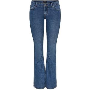 PIECES Pcpeggy Lw Flared Mb Jeans Noos Bc voor dames, blauw (medium blue denim), (M) W x 32L