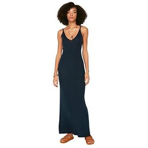 Trendyol Maxi Basic regular fit gebreide jurk voor dames, Donkerblauw, S