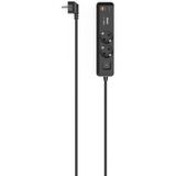 Hama 00223193 power uitbreiding 1,4 m 2 AC-uitgang(en) Binnen Zwart, Grijs