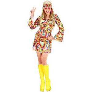 Widmann - kostuum hippie girl, jurk, hoofdband, flower power, carnaval, themafeest