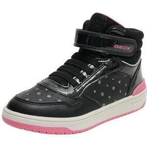 Geox Meisjes J Washiba Girl A Sneaker, Black Fuchsia, 24 EU