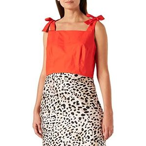 NA-KD Dames Tie Detail Top Cami Shirt, Spicy Red, 42