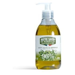 Maître Savon de Marseille Marseille Vloeibare Marseille-zeep met olijfolie, 300 ml, zachte reiniging, 96% natuurlijke ingrediënten