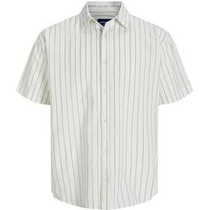 JACK & JONES Jorjoshua Canggu Stripe Shirt Ss voor heren, cloud dancer, L
