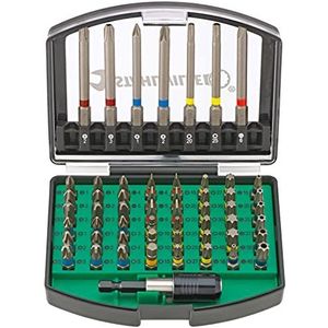 Stahlwille Bitset 56-delige bitset met 1/4 inch bithouder magnetisch TORX, binnenzeskant en kruiskop (PH, PZ) bits, voor accuschroevendraaier en slagschroevendraaier, 1206