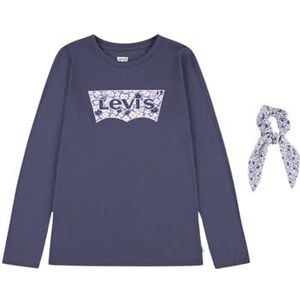Levi's Meisje Lvg Ls Floral Tee met Scrunch 3ej311 T-shirt, Kroon Blauw, 2 jaar