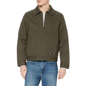 Dickies Geïsoleerde Eisenhower-jas met rits aan de voorkant voor heren, Mos, L