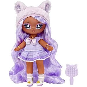 Na Na Surprise Sweetest Gems Series - JUNO SUMMERS -19cm Zachte Fashion pop Alexandrite Geboortesteen-Geïnspireerd met Lavendel haar, paarse jurk, muts & borstel - Voor kinderen vanaf 5 jaar