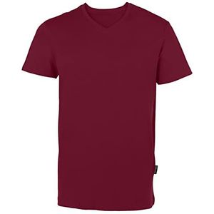 HRM Heren Luxe V-Hals T-shirt, Bordeaux, Maat 2XL I Premium Heren T-shirt Gemaakt van 100% Biologisch Katoen I Basic T-shirt Wasbaar tot 60°C I Hoogwaardige & Duurzame Herenkleding