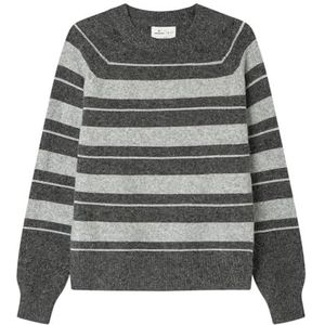 Springfield Gestreepte Lurex Sweater, grijs, S voor dames