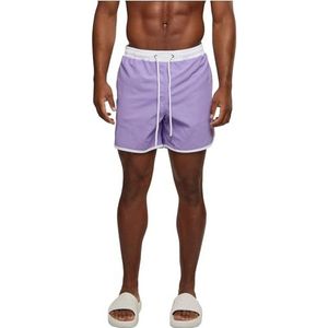 Urban Classics Retro zwemshorts voor heren, verkrijgbaar in vele verschillende kleuren, maten S tot 5XL, lavendel/wit, S