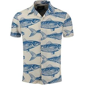 Overhemd - Zomerse All-Over Print - 100% Viscose - Met Kleine Reverskraag