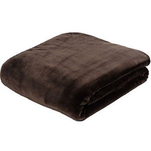 Gözze - Premium Cashmere Feel knuffeldeken voor in de woonkamer, 500 g/m², 220 x 240 cm - chocolade