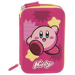 Kirby Met pen Frixion, etui met 3 ritssluitingen, uniseks, kinderen en jongens, roze (roze), 68119, Roze., casual