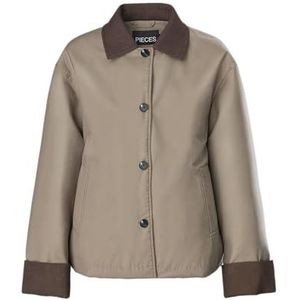 PIECES Pcjorma Short Jacket Corduroy-jas, grijs, XS dames, Greige, XS