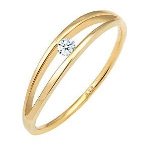 Elli DIAMONDS Ring Dames Verlovingsring met Diamant (0.06 ct.) in 585 Geel Goud