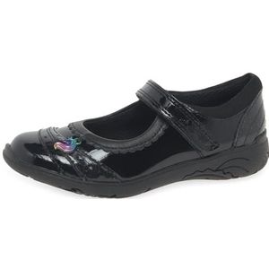 Clarks Relda Spark K. Oxford Flat, Zwart Pat, 0 UK, Zwarte Pat, 0 UK