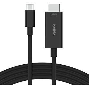 Belkin USB-C/HDMI 2.1-kabel, 2 m, Ondersteunt 8K @ 60 Hz, 4K@ 144 Hz, HDR, HBR3, DSC, HDCP 2.2, Compatibel met MacBook, iPad Pro en andere USB type-C-apparaten