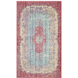 Rechthoekig tapijt voor binnen, Bohemian chic, geweven, Windsor collectie, WDS305, in hemelsblauw/fuchsia, 122 x 183 cm, voor woonkamer, slaapkamer of elke andere binnenruimte van SAFAVIEH.