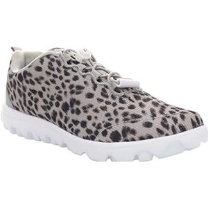 Propét TravelActiv Safari Sneakers voor dames, Grijze cheeta, 39.5 EU XX-Weit